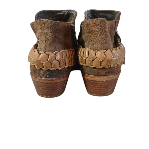 Sam Edelman Western Booties Brown and Tan Harnessed Ankle Boots Size 7 - Picture 6 of 12